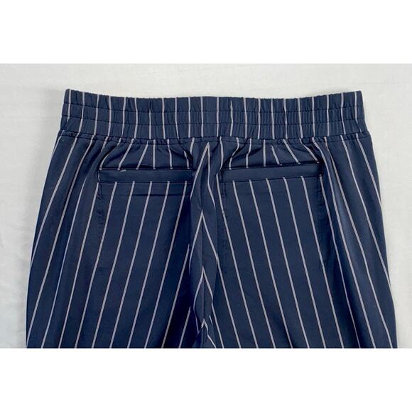 Athleta Women's Stripe Midtown Lightweight Pull On Ankle Pants. Navy, Women's 6. - Picture 9 of 9